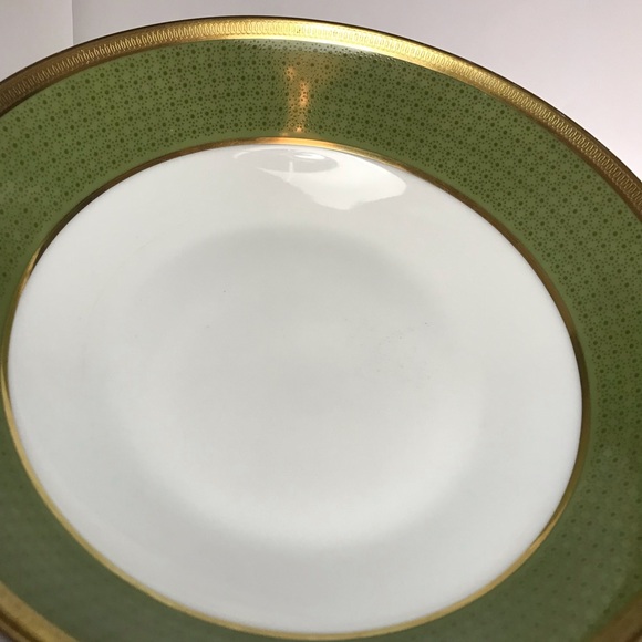 Art Deco Fine China Mikasa Kinsley Serving Deep Bowl 8.5” Green And Gold - Picture 5 of 8